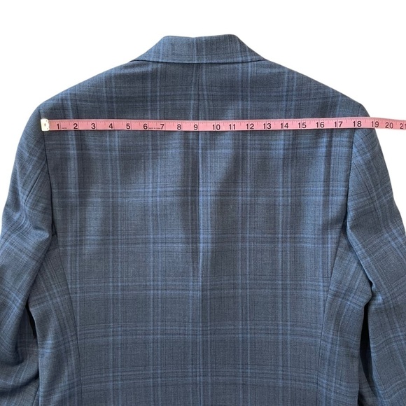 Hart Schaffner Marx 2 Piece Suit Mens 40L 34W Blue Wool Plaid Chicago Fit  $795 - Picture 10 of 16